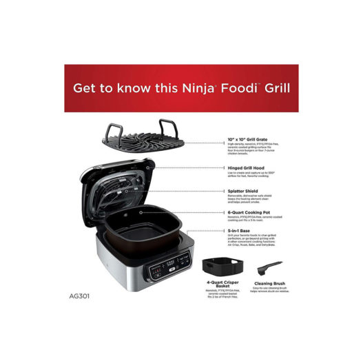 Ninja Foodi 5-in-1 Indoor Grill with Air Fryer - Refurbished - Image 2