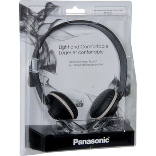 Panasonic RP-HX35-K Super Lightweight Stereo Headphones - Black - Image 2