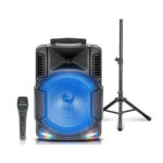 Technical Pro BOMBA15 Bluetooth Rechargeable Speaker with Tripod and Wireless Microphone