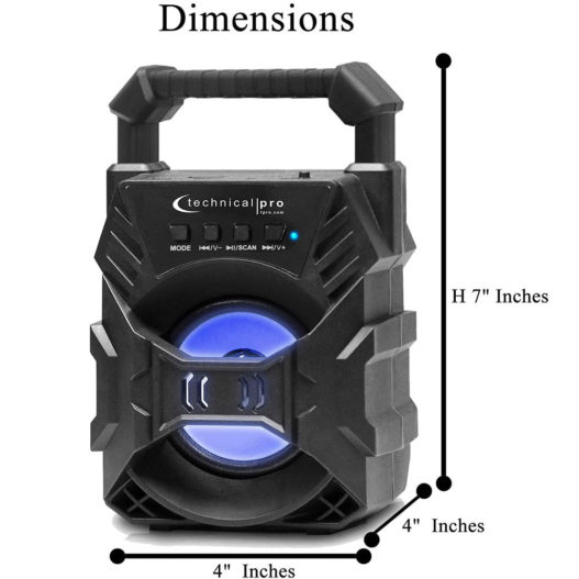 Technical Pro BOOM 1 Portable Rechargeable Compact Bluetooth Speaker - Image 3