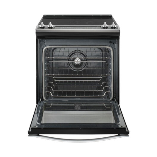 30" Whirlpool YWEE745H0FS Stainless Steel 5 Burner Slide-In Electric Range with True Convection - Image 2